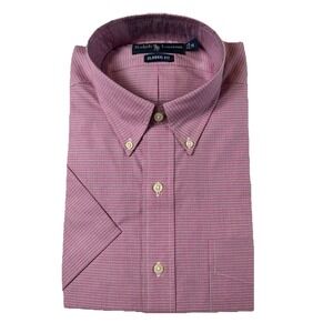 Ralph Lauren Men's Pink Plaid Short Sleeve Button Down Shirt New Classic Fit Med